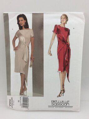 Vogue Pattern V1014 Fitted Lined Bias Dress Bellville Sassoon  Uncut 14 16 18 20